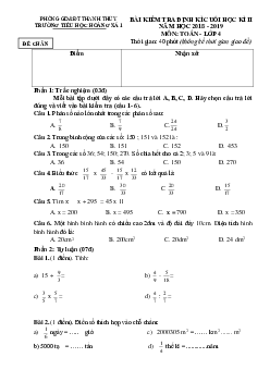 Đề thi học kì 2 lớp 4 môn Toán trường Tiểu học Hoàng Xá, Phú Thọ năm 2018 - 2019