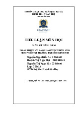 Tiểu luận Hoàn thiện kỹ năng làm việc nhóm cho sinh viên tại trường Đại học Gia Định | Môn Kĩ năng mềm - Đại học Gia Định