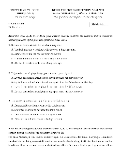 Đề thi thử Tốt nghiệp THPT 2024 môn Tiếng anh- THPT Lê Xoay Vĩnh Phúc, lần 1