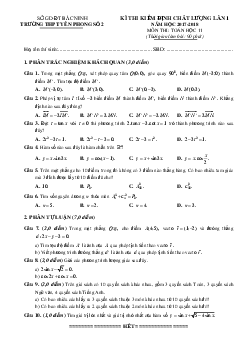 Đề kiểm định chất lượng lần 1 năm học 2017 – 2018 môn Toán 11 trường THPT Yên Phong 2 – Bắc Ninh