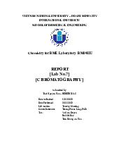 Chromatography | Bài báo cáo học phần Chemistry for BME Laboratory  | Trường Đại học Quốc tế, Đại học Quốc gia Thành phố Hồ Chí Minh