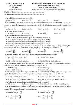 Đề thi thử môn lý theo cấu trúc đề minh họa 2021 có lời giải chi tiết (đề 1)