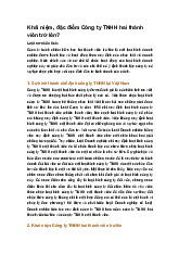 Khái niệm, đặc điểm Công ty TNHH hai thành viên trở lên?