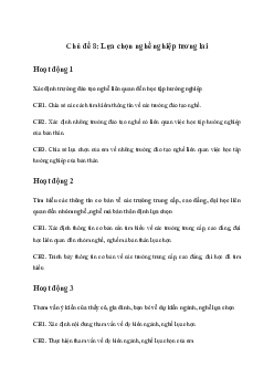 Giải Hoạt động trải nghiệm 11: Lựa chọn nghề nghiệp tương lai | Cánh diều