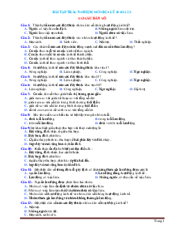 Bài tập trắc nghiệm địa 10 bài 23: cơ cấu dân số (có đáp án)