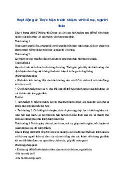 Giải Hoạt động trải nghiệm 10 Cánh diều: Hoạt động 4 chủ đề 4