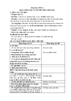 Giáo án Khoa học lớp 4 Bài 8 | Kết nối tri thức
