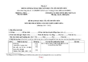 Kế hoạch dạy học môn KHTN 6 sách cánh diều