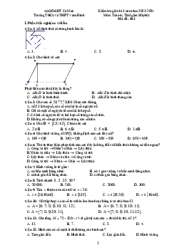 Đề giữa kì 1 Toán 6 năm 2023 – 2024 trường THCS&THPT Vàm Đình – Cà Mau