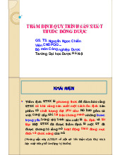 Bài giảng Thẩm định quy trình sản xuất thuốc đông dược | Đại học Dược Hà Nội