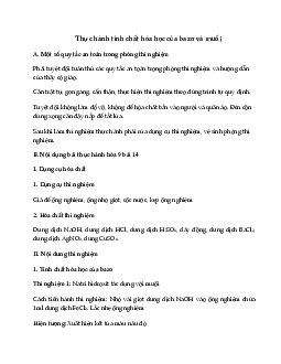 Thực hành tính chất hóa học của bazơ và muối
