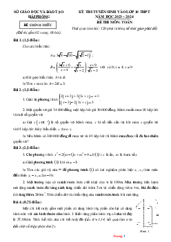 Đề thi tuyển sinh vào lớp 10 THPT năm học 2023-2024 môn toán Sở GD Hải Phòng (có đáp án và lời giải chi tiết