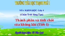 Giáo án điện tử Khoa học 4 Chân trời sáng tạo: Thành phần và tính chất của không khí