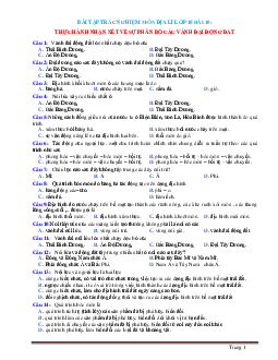 Trắc nghiệm địa 10 bài 10: thực hành nhận xét về sự phân bố các vành đai động đất (có đáp án)