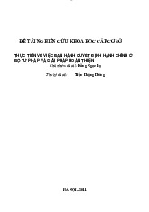 Nghiên Cứu Thực Tiễn Ban Hành Quyết Định Hành Chính - QDHCB 2011 | Môn Pháp luật đại cương - Học viện Hành chính Quốc gia