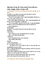 Giải Hóa 12 bài 30: Thực hành Tính chất của natri, magie, nhôm và hợp chất