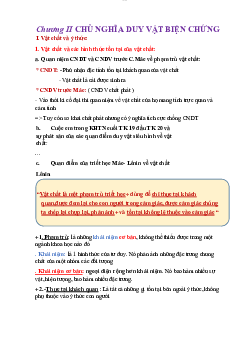 Chương II Chủ Nghĩa Duy Vật Biện Chứng | Triết học Mác - Lênin | Học Viện Ngân Hàng