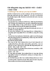 Cân bằng phản ứng sau CaCO3 + HCl → CaCl2 + CO2 + H2O