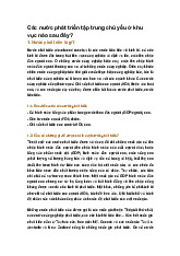 Các nước phát triển tập trung chủ yếu ở khu vục nào sau đây?