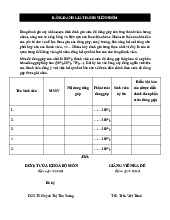 BẢNG ĐÁNH GIÁ THÀNH VIÊN NHÓM - ĐÁNH GIÁ ĐÓNG GÓP CỦA CÁC THÀNH VIÊN