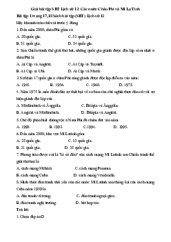 Giải SBT Lịch Sử 12 bài 5: Các nước Châu Phi và Mĩ La Tinh