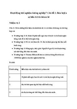 Giải Hoạt động trải nghiệm 7 Chủ đề 2: Rèn luyện sự kiên trì và chăm chỉ | Chân trời sáng tạo