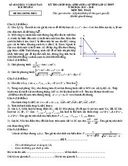 Đề thi chọn HSG cấp tỉnh lớp 12 THPT năm học 2017 – 2018 môn Toán sở GD và ĐT Hải Dương