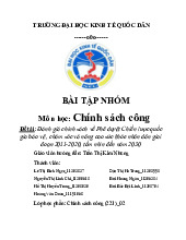 Đánh giá chính sách về Phê duyệt Chiến lược quốc gia bảo vệ , chăm sóc và nâng cao sức khỏe nhân dân giai đoạn 2011-2020, tầm nhìn đến năm 2030 | Bài tập lớn môn Quản lý học