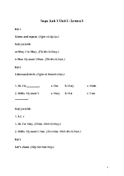 Giải Tiếng Anh lớp 3 Unit 2: Lesson 3 | Global Success (Kết nối tri thức)