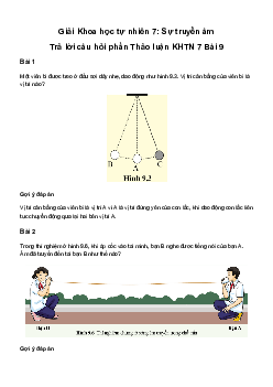 Giải khoa học tự nhiên 7 Bài 9: Sự truyền âm | Cánh diều
