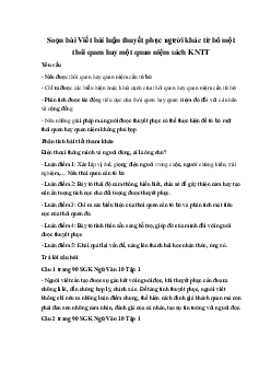 Soạn bài Viết bài luận thuyết phục người khác từ bỏ một thói quen hay một quan niệm sách KNTT