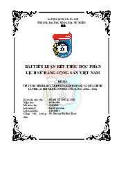 Việt Nam thời bao cấp, đường lối đổi mới và quá trình lãnh đạo đổi mới đất nước của đảng (1986 – 1996) | Tiểu luận Lịch sử Đảng | Đại học Khoa học tự nhiên, Đại học quốc gia Hà Nội