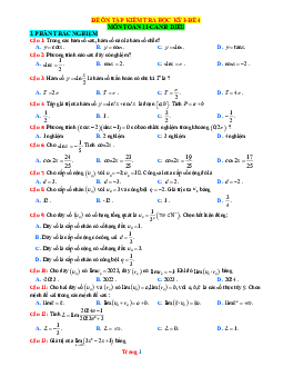 Đề kiểm tra cuối học kỳ 1 Toán 11 Cánh diều -Đề 4 (có đáp án)