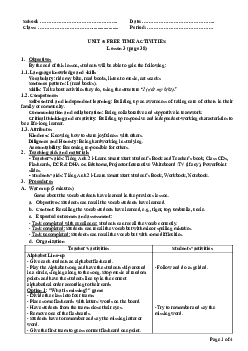 Unit 5: U5L3A | Giáo án Tiếng Anh 2 sách i-Learn Smart Start (Cả năm)