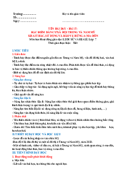 Giáo án Địa lí 7 Bài 17 sách Kết nối tri thức