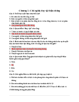 Bài tập ôn tập Triết học Mác -Lênin ( có đáp án) | Đại học Thăng Long