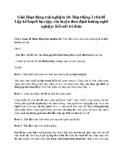 Giải Hoạt động trải nghiệm 10: Hoạt động 2 chủ đề 11 Kết Nối Tri Thức