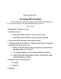 Thảo luận: Vận dụng tư tưởng của Hồ Chí Minh vào xây dựng một nền văn hóa Việt Nam tiên tiến, đậm đà bản sắc dân tộc  hiện nay
