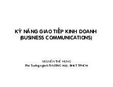 Bài giảng Chương I: Khái quát giao tiếp kinh doanh môn Giao tiếp kinh doanh | Trường Đại học Công nghiệp Thành phố Hồ Chí Minh