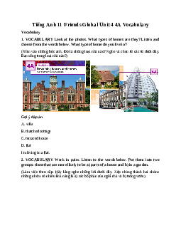 Giải Tiếng Anh 11 Unit 4 4A Vocabulary | Friends Global