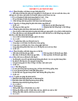 TOP 15 Câu hỏi trắc nghiệm Sinh học 9 bài 1: Menden và di truyền học (có đáp án)