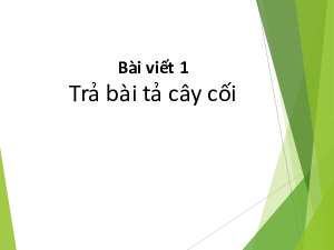 Bài giảng điện tử môn Tiếng viết 4 | Bài viết 1 Trả bài tả cây cối | Cánh diều