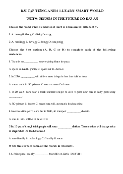 Bài tập i-Learn Smart World 6 unit 9 Houses in the future số 2 - Smart World