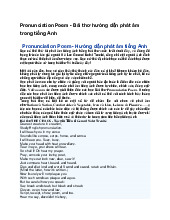 Pronunciation Poem - Bài thơ hướng dẫn phát âm trong tiếng Anh