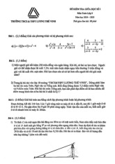 Đề giữa học kì 1 Toán 9 năm 2024 – 2025 trường Lương Thế Vinh – Hà Nội