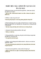 ÔN TẬP TRIẾT HỌC MÁC - LÊNIN: 165 CÂU HỎI 165 CÂU HỎI ÔN TẬP