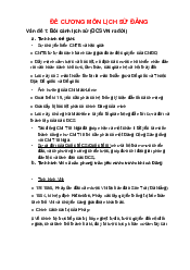 Đề cương ôn tập môn Lịch sử Đảng | Đại Học Hà Nội