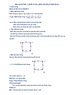 Tài liệu dạy thêm – học thêm chuyên đề hình vuông, hình chữ nhật, hình thang