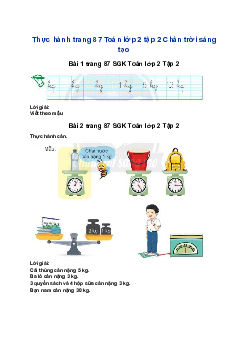 Giải SGK Toán lớp 2 trang 87, 88 Ki-lô-gam| Chân trời sáng tạo