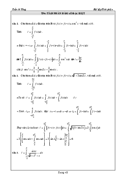 5 bài tập Tích phân dạng đặc biệt có lời giải – Trần Sĩ Tùng Toán 12